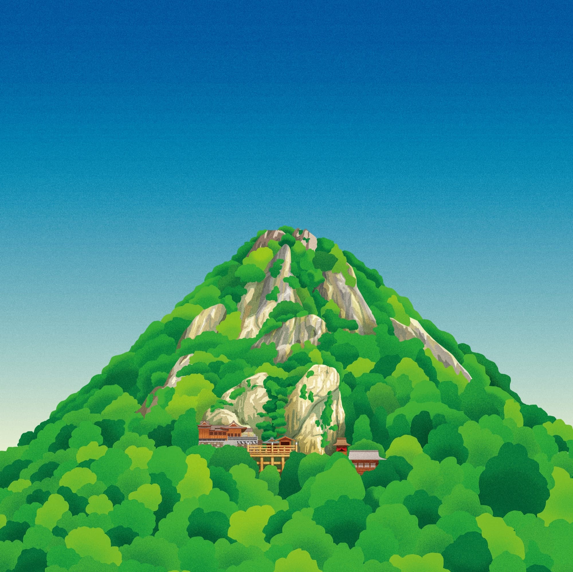 太郎坊宮 — 山の中腹に建つ懸造の社殿(メインビジュアル)
